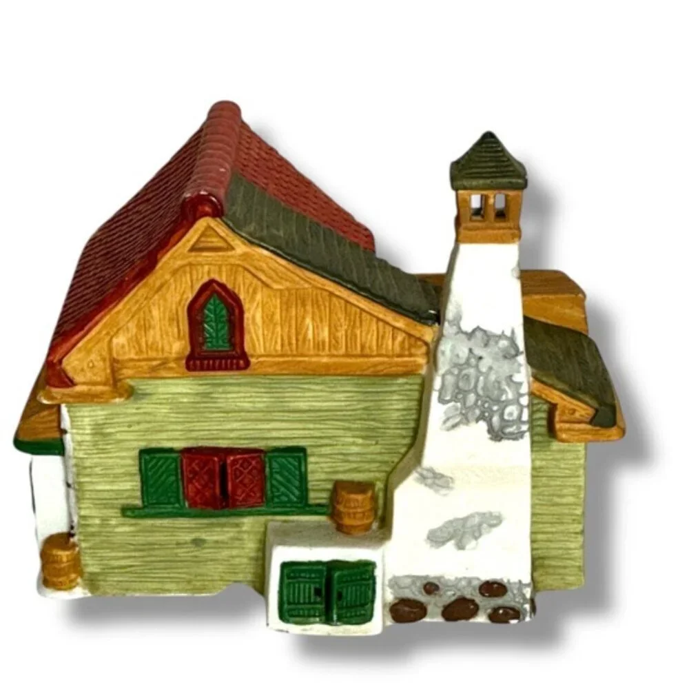 Vintage Holiday Village Illuminated House Porcelain OurTown Series 1992
